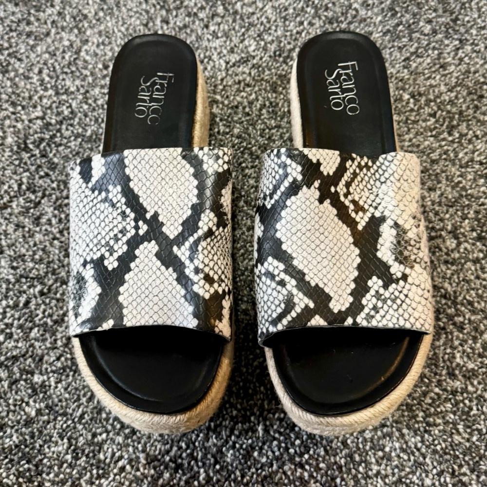 Franco Sarto Women’s Tola Snake Print Espadrille Platform Sandal Size 8